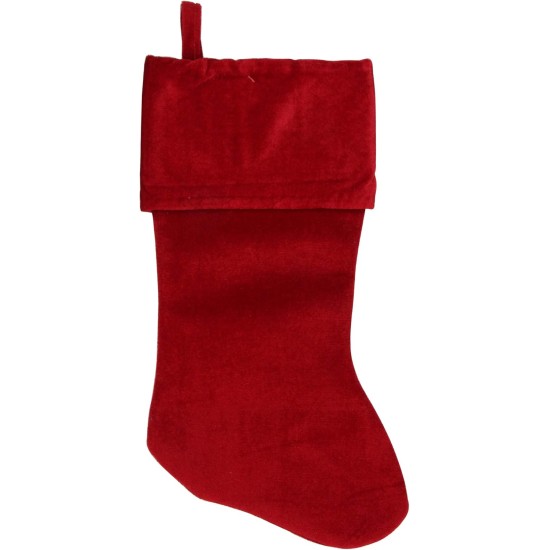  18″ Solid Red Traditional Hanging Christmas Stocking