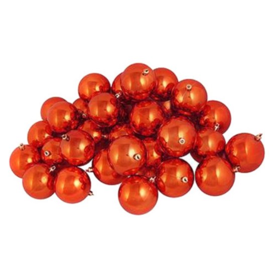  32 Count Shatterproof Shiny Christmas Ball Ornaments, Red