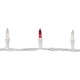  50 Count Red and Clear Mini Christmas Light Set, 10ft White Wire