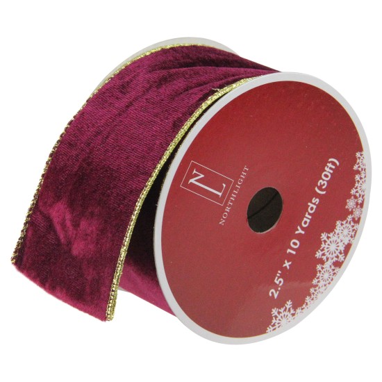  Club Pack of 12 Red and Gold Wired Christmas Craft Ribbon Spools 2.5″ x 120 Yards