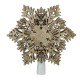  Lighted Battery Operated Snowflake Christmas Tree Topper, 8.5”, Brown