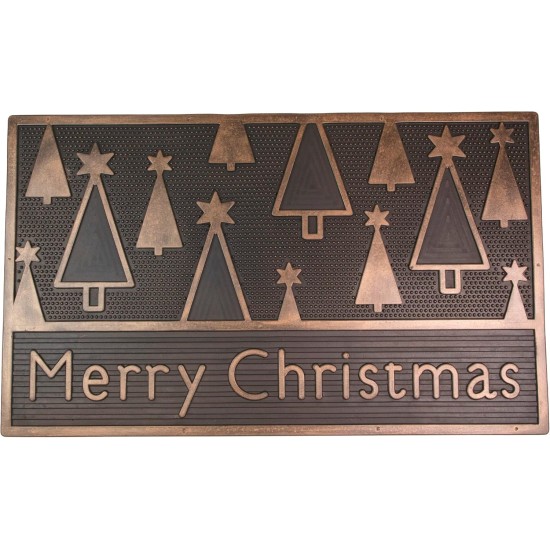  Merry Christmas Doormat, 18″ x 30″, Black/Gold