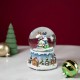  Santa Claus on Sleigh and Snowy Village Rotating Musical Christmas Water Globe Dome, 5.5″, Blue