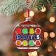  Silver Plated Dots Candy Logo Christmas Ornament with European Crystals, 3.5″