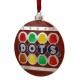  Silver Plated Dots Candy Logo Christmas Ornament with European Crystals, 3.5″