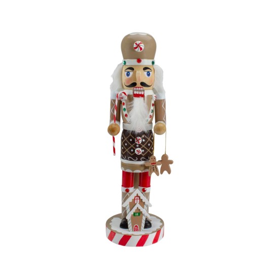  Wooden Christmas Nutcracker Chef with Gingerbread House