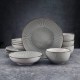  Arlie 12 Piece Dinnerware Set, Gray