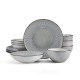  Arlie 12 Piece Dinnerware Set, Gray