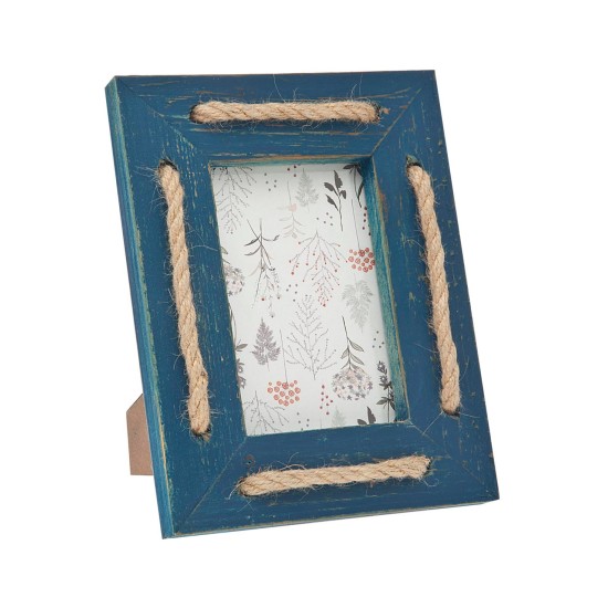  Blue Wash Rope Accent Frame – 4×6