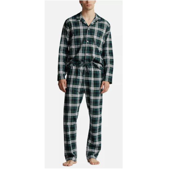  Mens Plaid Flannel Pajamas Se Birchwood Plaid With Basic Gol XL