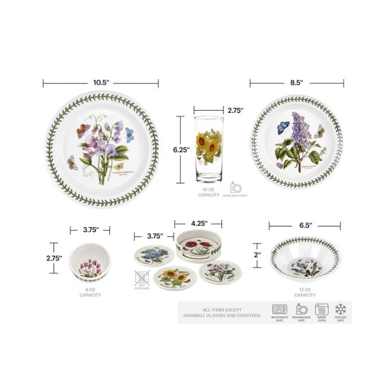  Botanic Garden 25-Pc. Dinnerware Set, Service for 4