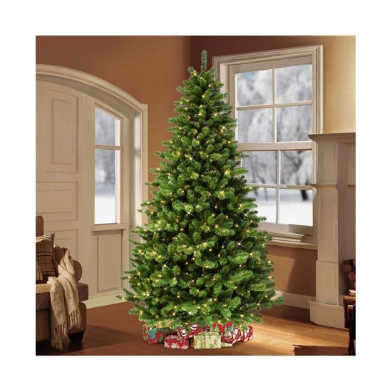  7.5″ Pre-Lit Vermont Spruce Artificial Christmas Tree, Green