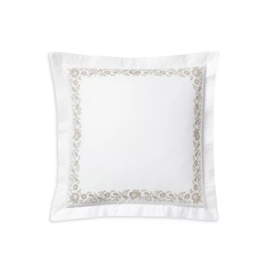  Eloise Embroidery Cotton Duvet & Sham Collection, True Platinum, Queen