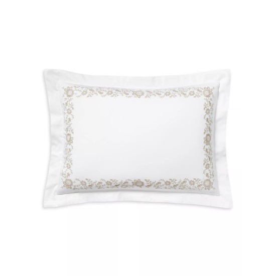  Eloise Embroidery Cotton Duvet & Sham Collection, True Platinum, Queen