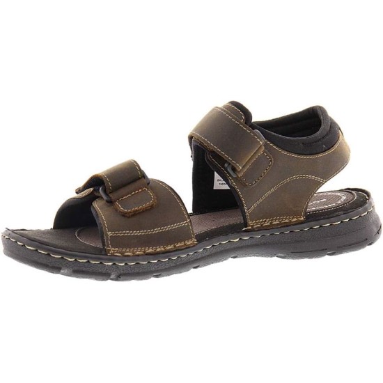  Mens Darwyn Quarter Strap Platform Slide Sandal, Brown, 10.5M