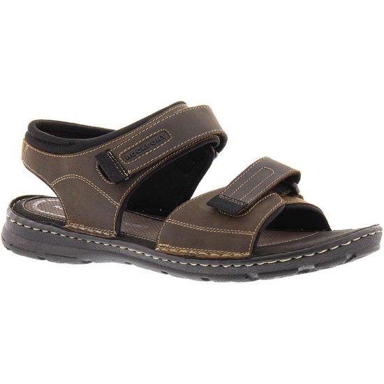  Mens Darwyn Quarter Strap Platform Slide Sandal, Brown, 11M