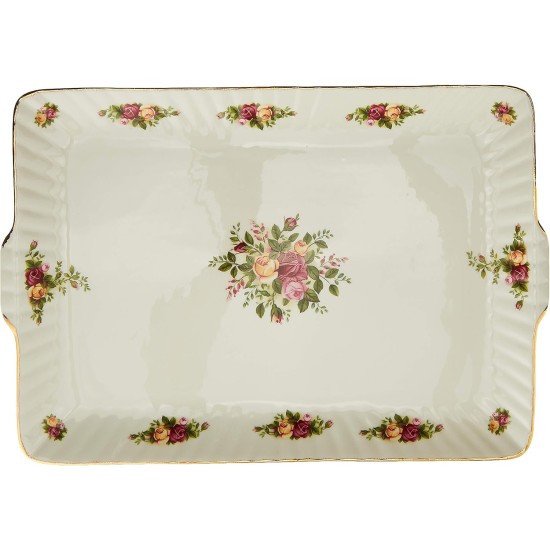  Old Country Roses 12.5-inch Fluted Serving Tray