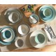  Siterra Artist’s Blend Stoneware Dinnerware Set, 16-piece, Sage/Blue/Gray/Cream