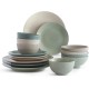  Siterra Artist’s Blend Stoneware Dinnerware Set, 16-piece, Sage/Blue/Gray/Cream