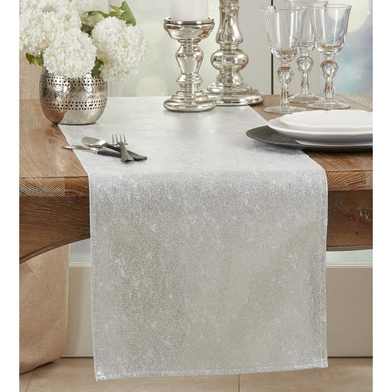  Shimmering Evening Event Table Runner, 15″ x 72″, Silver