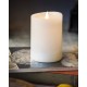 Seasonal Realistic Motion Flameless Electric LED Pillar Candle | 3D Moving Flame Adjustable Brightness Translucent and Glowing Body Up to 800 Hour Battery Operated with Timer (3 x 5,Ivory)