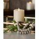 Seasonal Realistic Motion Flameless Electric LED Pillar Candle | 3D Moving Flame Adjustable Brightness Translucent and Glowing Body Up to 800 Hour Battery Operated with Timer (3 x 5,Ivory)