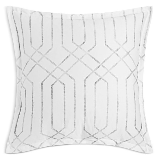  Textured Trellis Euro Sham Set, Gray