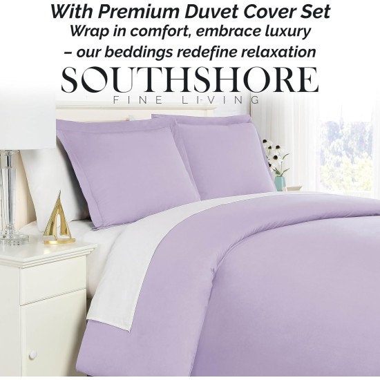  Ultra-Soft Solid Color 3-Piece Duvet Cover Set Bedding, Evening Haze, Full/Queen