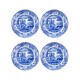  Blue Italian Set of 4 19cm Plates