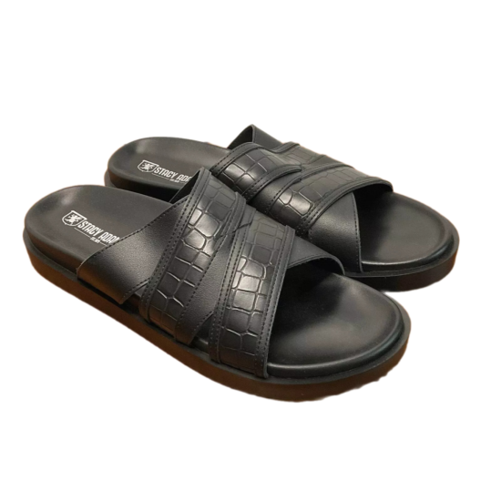  Men’s Mondo Open Toe Slide Sandals Men’s Shoes, Black, 12M