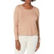  Women’s Ribbed Long-Sleeve Sleep Tee, Praline, Large