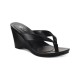 Style & Co. Womens Chicklet Faux Leather Open Back Thong Sandals, Black, 5.5