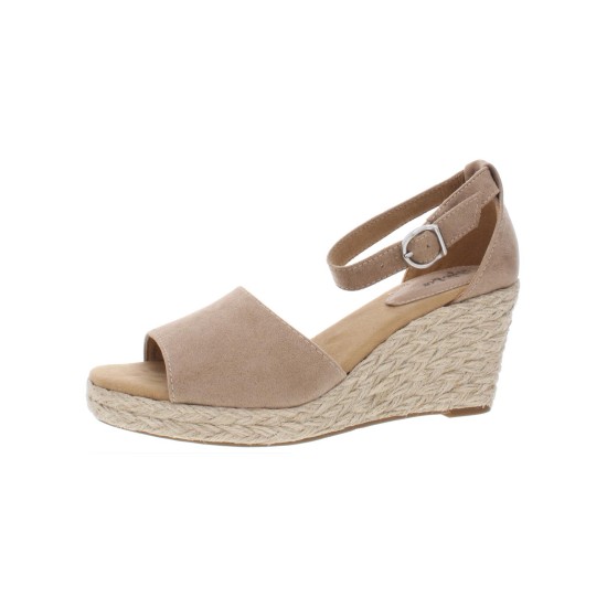 Style & Co. Womens Seleeney Faux Suede Wedge Sandals Taupe 9W