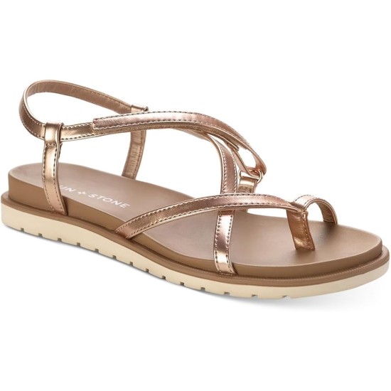  Juune Flat Sandals, Gold, 7.5M