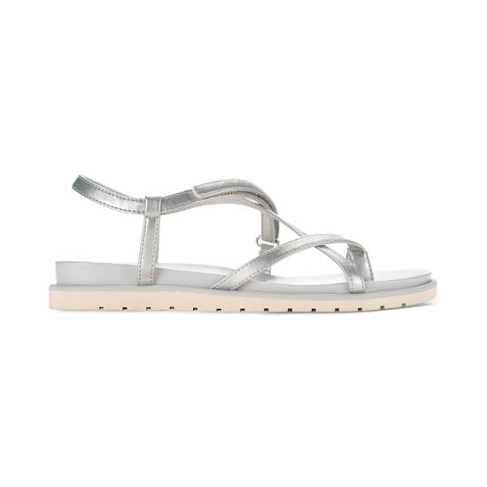  Juune Flat Sandals, Silver, 7.5M