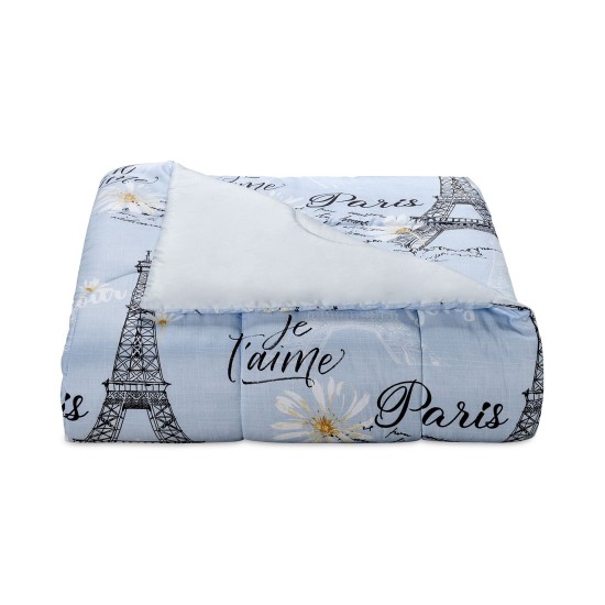  Paris Daisy 3-Pc Comforter Sets, Blue, Full/Queen