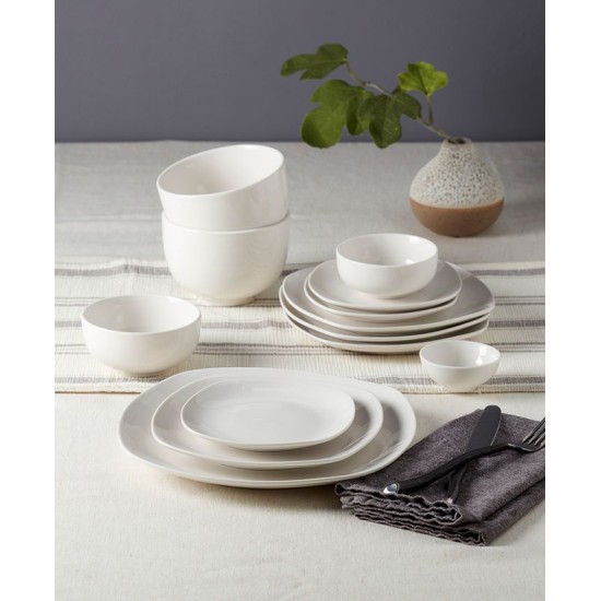  Inspiration by Denmark Soft Square 42 Pc. Dinnerware Set, Service for 6 – White