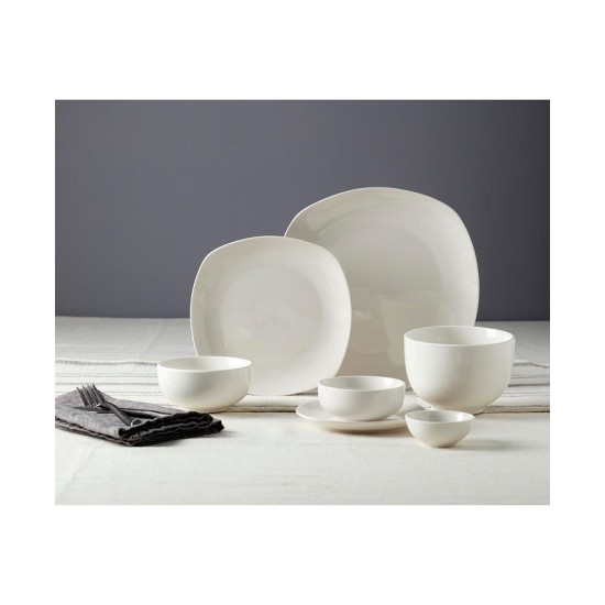  Inspiration by Denmark Soft Square 42 Pc. Dinnerware Set, Service for 6 – White