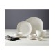  Inspiration by Denmark Soft Square 42 Pc. Dinnerware Set, Service for 6 – White