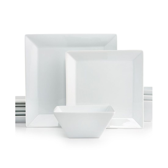  12 Pc. Square Dinnerware Set, Service for 4