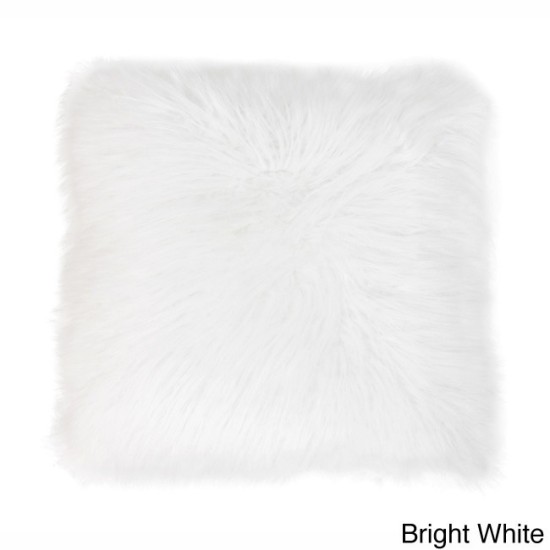  by Marlo Lorenz Keller Faux-Fur w Pillow, Bright White, 20X20