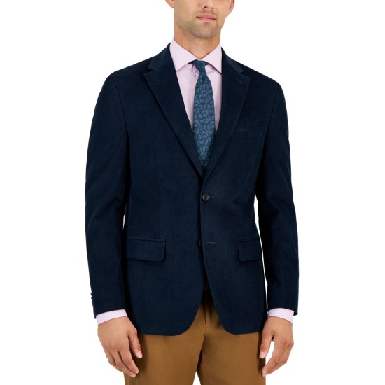  Men's Modern Fit Corduroy Sport Coat Blazer, Navy, 38S