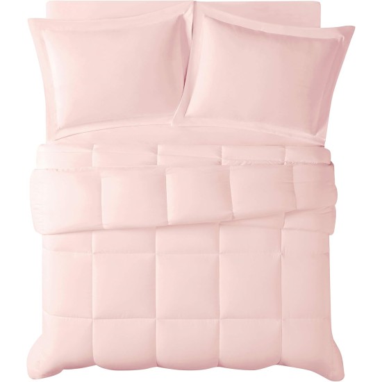  Everyday Antimicrobial 2-Piece Blush Microfiber Twin/Twin XL Down Alternative Comforter Set