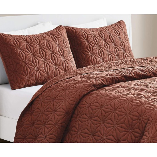  Kaleidoscope 3-Pc. King Quilt Set – Orange