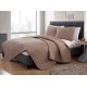  Nina 3-Piece Full/Queen Embossed Quilt Set with Matching Shams,Taupe