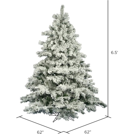  6.5′ Flocked Alaskan Pine Artificial Christmas Tree Unlit, White