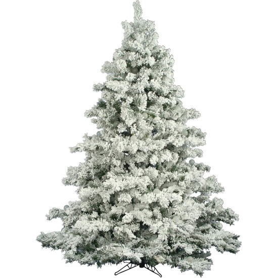  6.5′ Flocked Alaskan Pine Artificial Christmas Tree Unlit, White