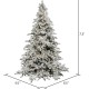  7.5′ Pre-Lit Artificial Flocked Utica Fir Tree with 850 Pure White LED Lights- Flocked White on Green – Tree Stand Included