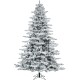  7.5′ Pre-Lit Artificial Flocked Utica Fir Tree with 850 Pure White LED Lights- Flocked White on Green – Tree Stand Included