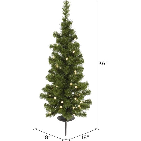  Solar Tree LED 30 Warm White 93 Tips, 3-Feet by 18-Inch, Green